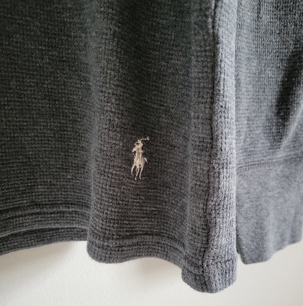 Polo Ralph Lauren Sleepwear Dark Grey Cotton Henley Size Medium - Picture 2 of 9